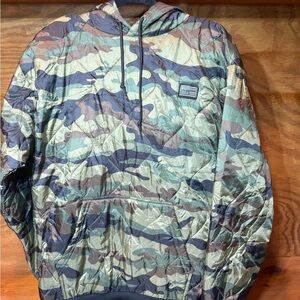 Black Rifle Coffee Company Pullover Jacket Mens M Camo Puffer Hooded